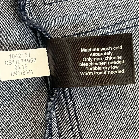 6th & Lane Denim Patchwork Front Zip Stretchy Removable Straps Plus Sz 24 Top - Picture 6 of 6